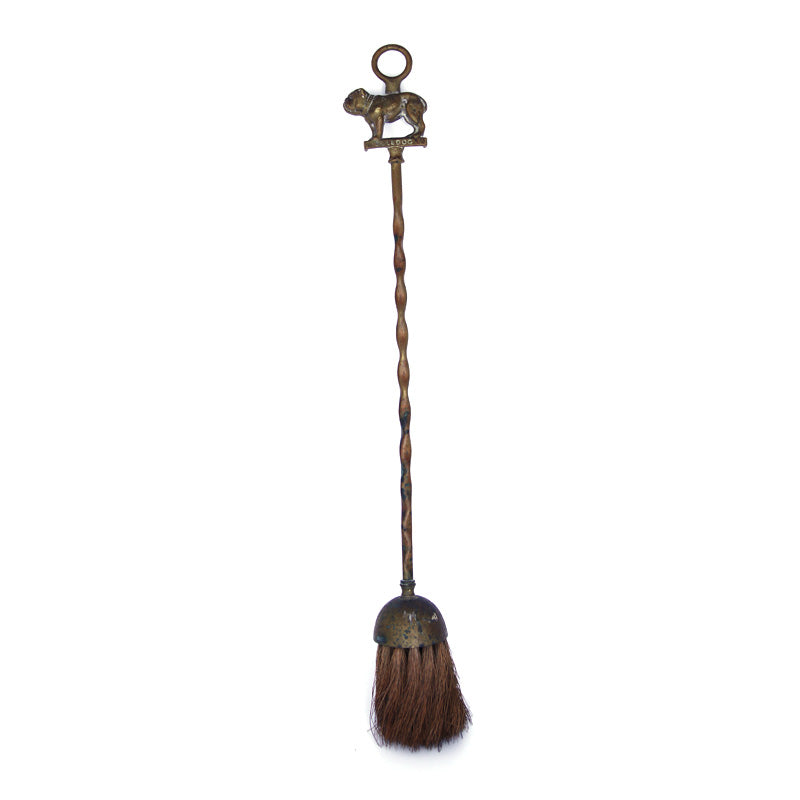 Antique Bulldog Fireplace Broom - SOLD