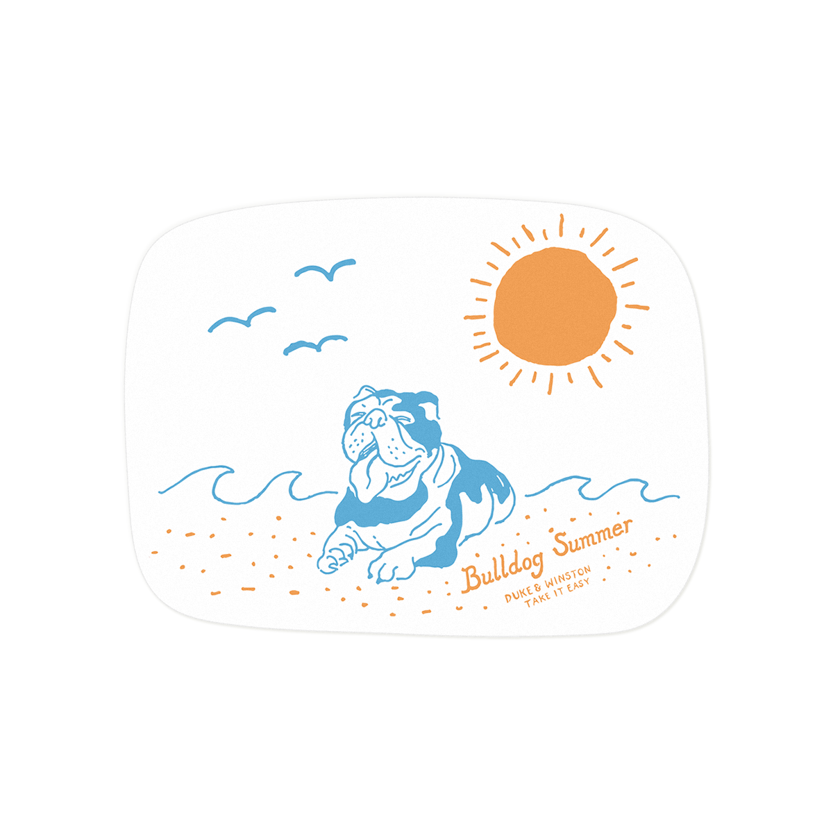 Bulldog Summer Sticker (Orange)