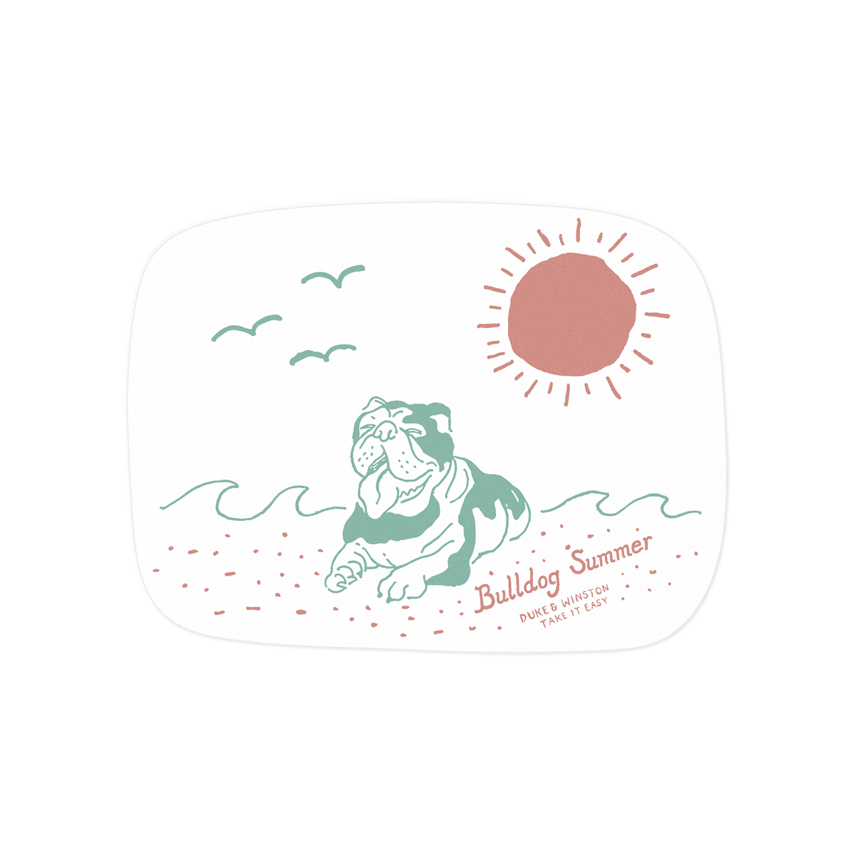 Bulldog Summer Sticker (Red) – Duke & Winston