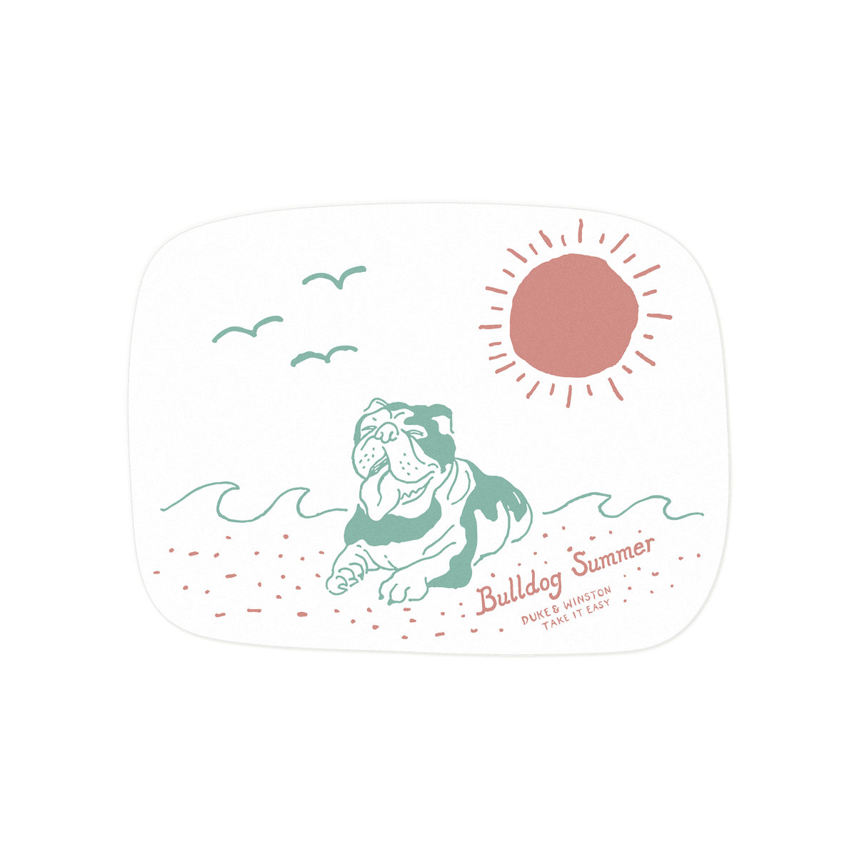 Bulldog Summer Sticker (Red)