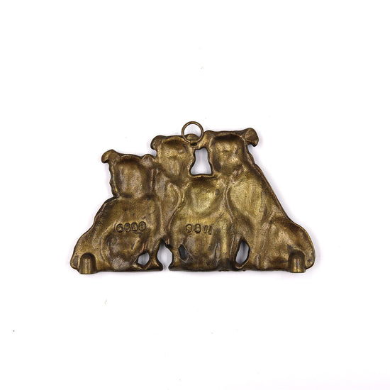 Load image into Gallery viewer, Vintage Brass Bulldogs Wall Hanging
