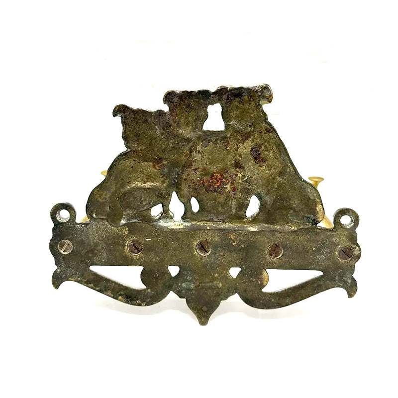 Vintage Cast Iron Bulldogs Wall Rack - SOLD