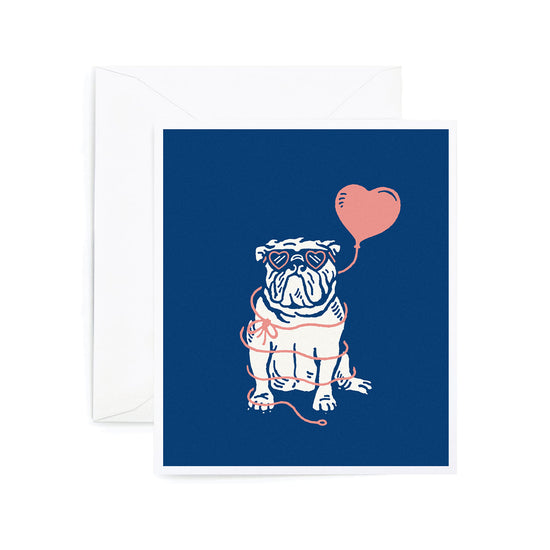 Bulldog Love Greeting Card 2 (Single Card)