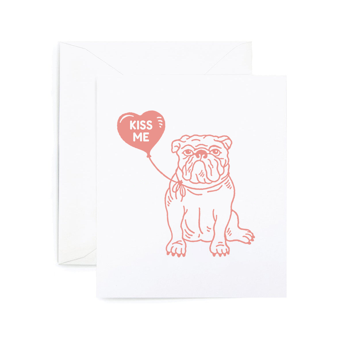 Bulldog Love Greeting Card (Single Card)