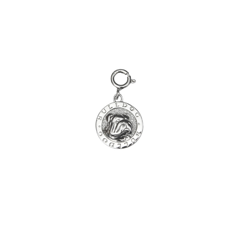 Silver Bulldog Crest Charm