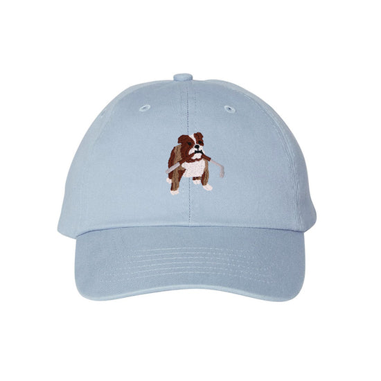 Bulldog Golf Hat (Baby Blue)