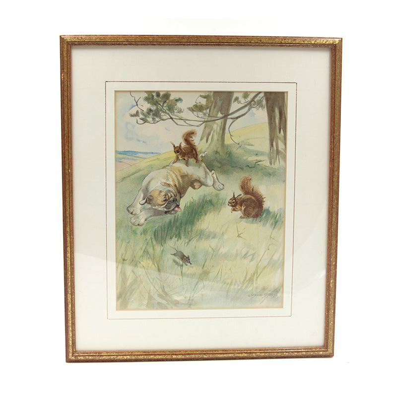 Framed George Vernon Stokes Bulldog Print 7 - SOLD