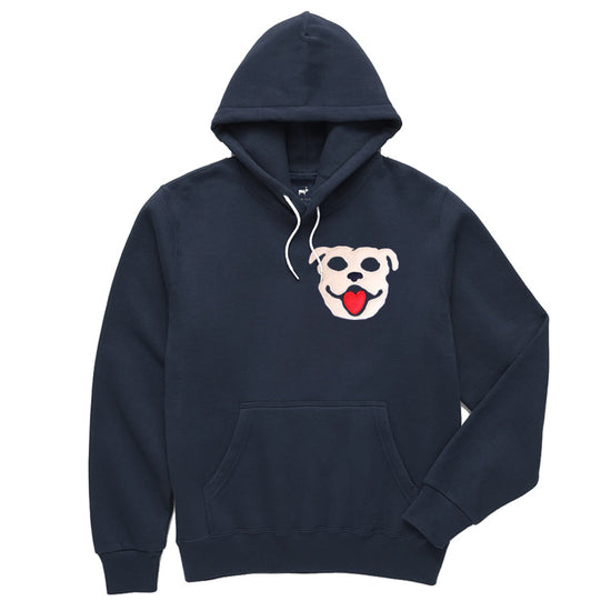 Bulldog Heart Patch Hoodie (Navy)