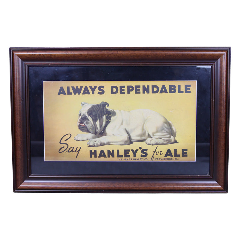 Framed Hanley's Ale Advertising Sign - SOLD