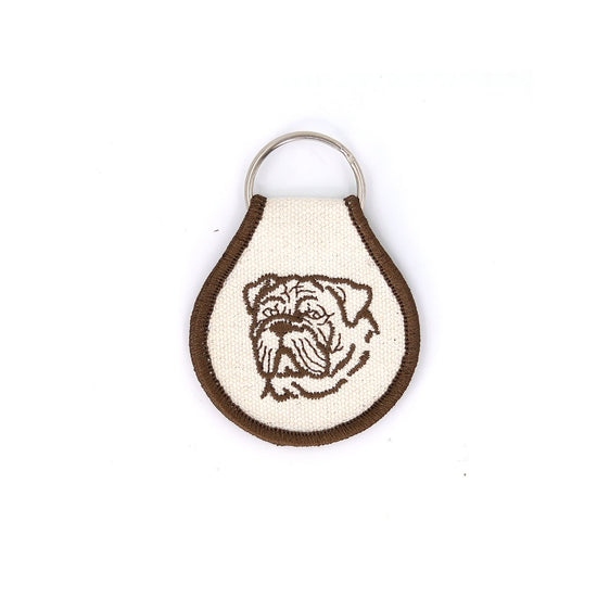 Bulldog Patch Keychain (Brown)
