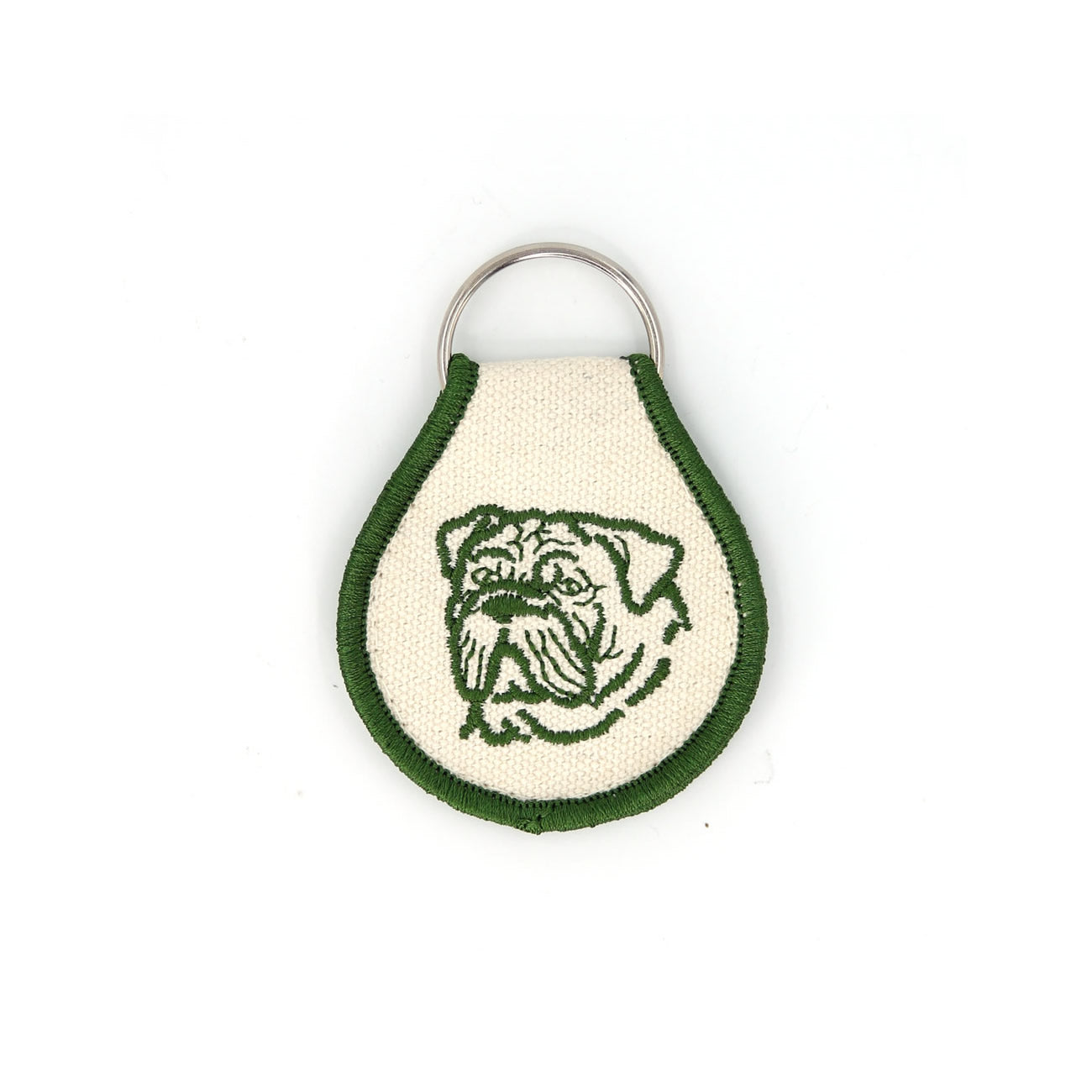 Bulldog Patch Keychain (Green)