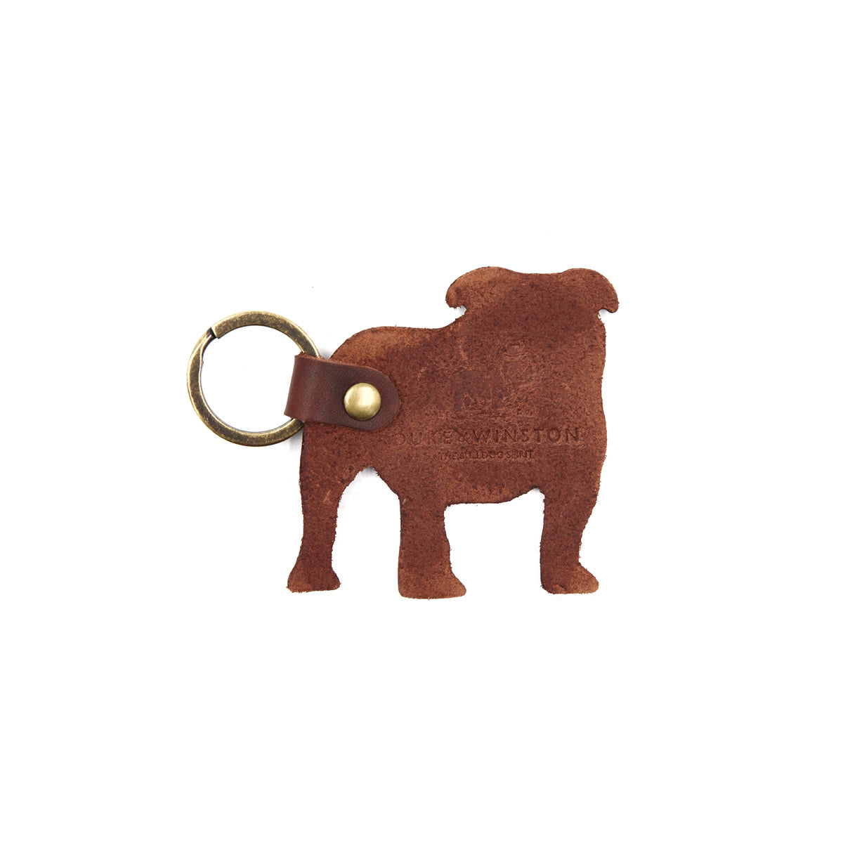 Leather Bulldog Keychain (Dark Brown)