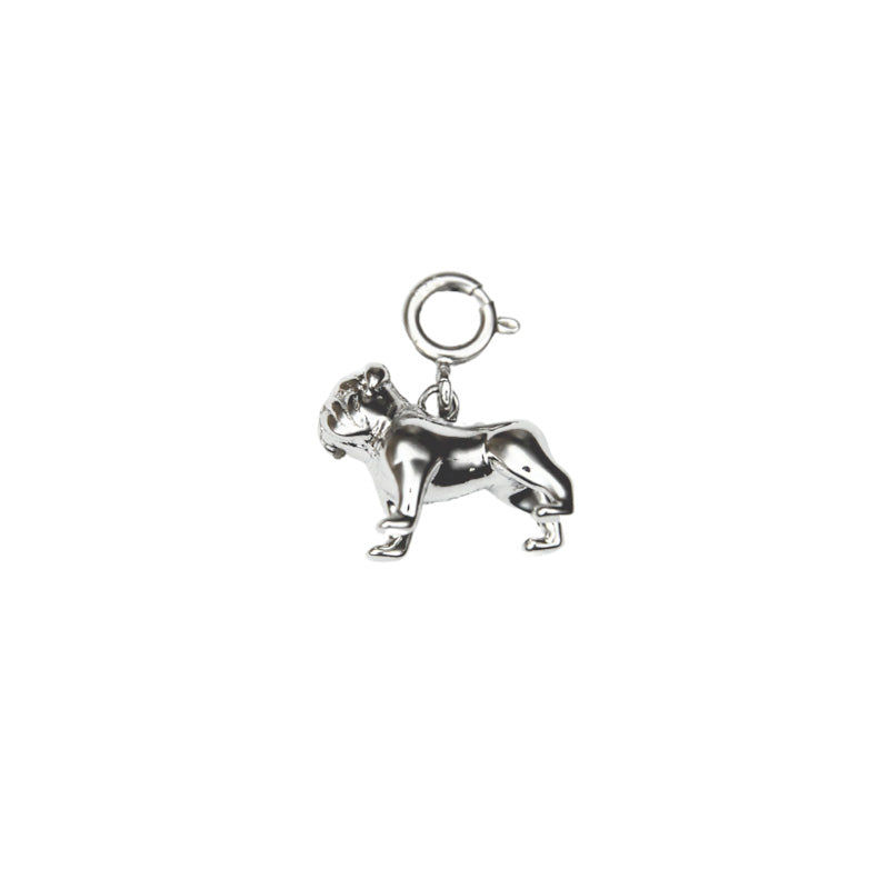 Silver Standing Bulldog Charm