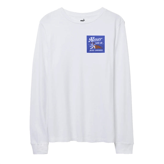 Never Give Up Long Sleeve Tee (White)