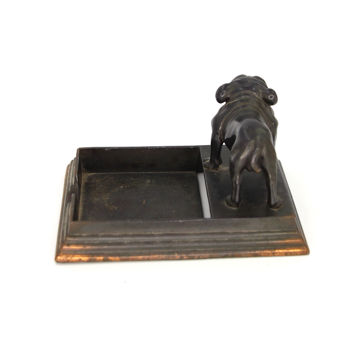 Antique Bronze Bulldog Desk Paper Holder