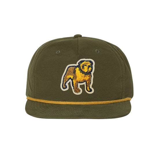 Bulldog Patch Snapback (Olive/Gold)