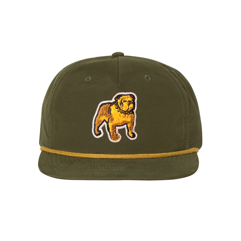 Bulldog Patch Snapback (Olive/Gold)