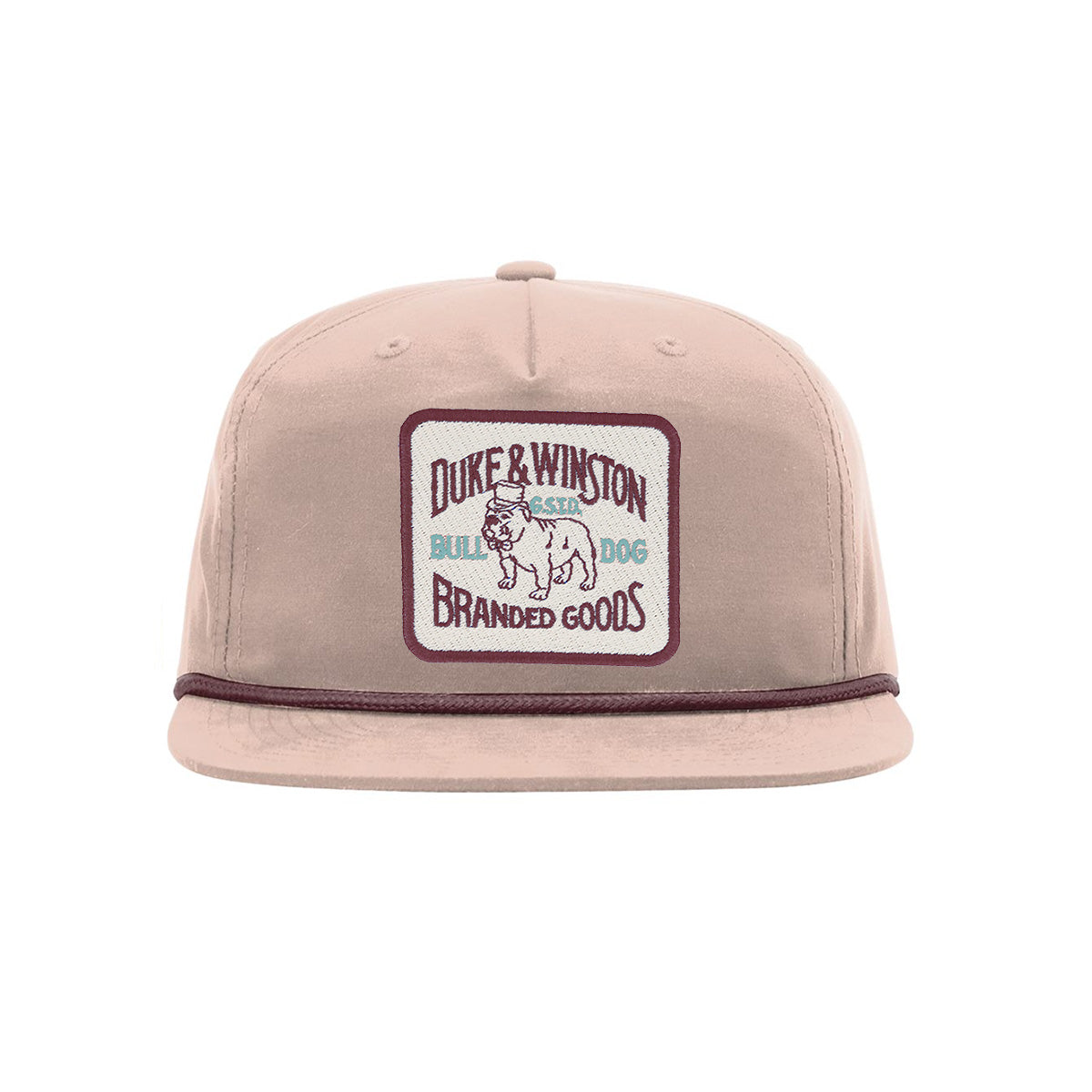 Bulldog Patch Snapback (Pale Peach/Maroon)