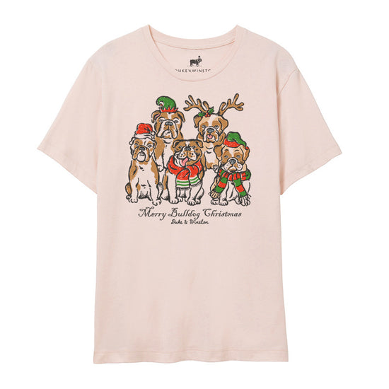 Christmas Bulldogs Tee (Peach)