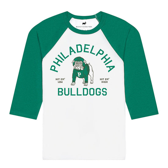 Phila Bulldogs Baseball Tee (White/Kelly Green)