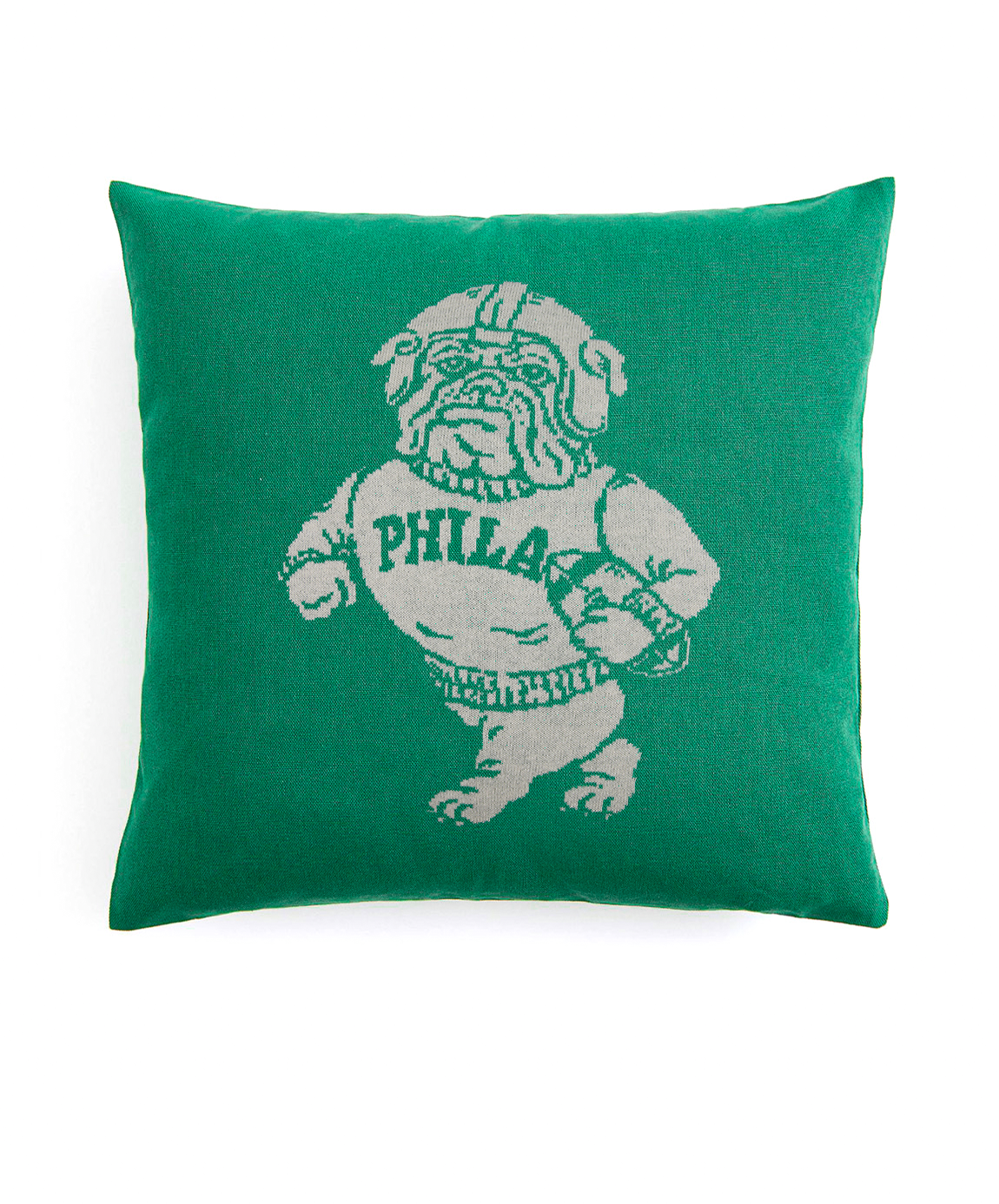 Phila Bulldog Throw Pillow (Kelly Green)