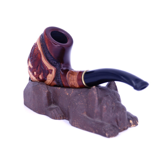 Bulldog Engraved Tobacco Pipe & Stand - SOLD