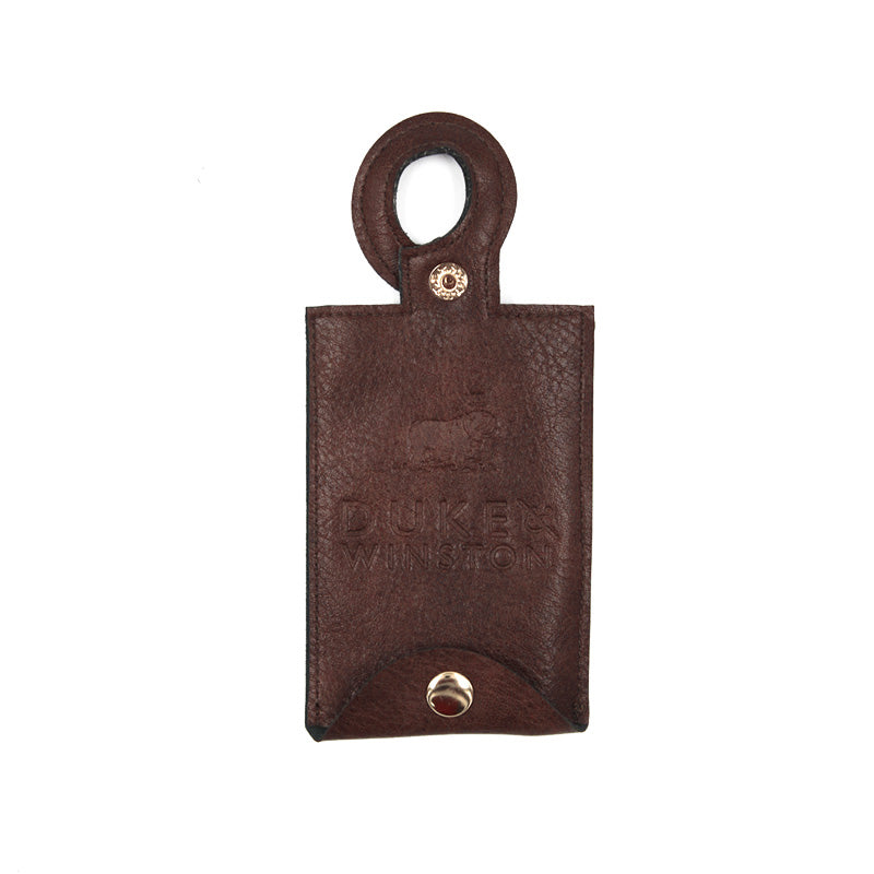 Leather Bulldog Poop Bag Holder