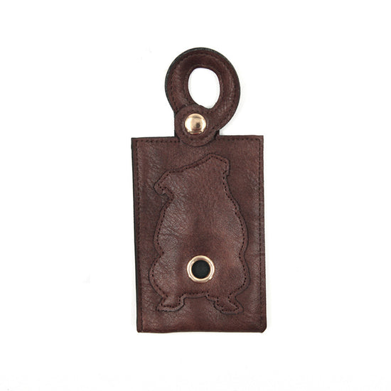 Leather Bulldog Poop Bag Holder