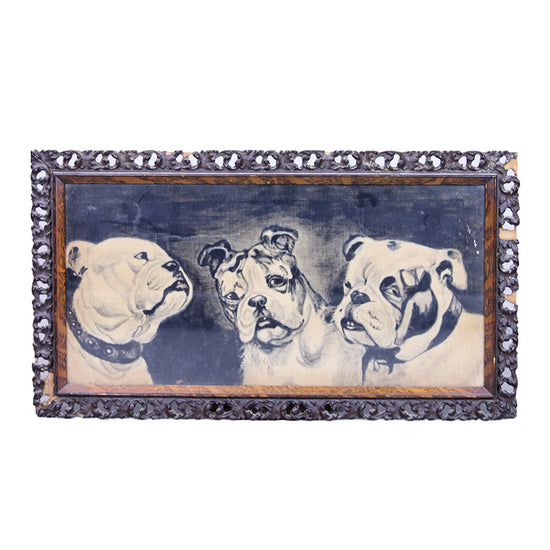 Unique Framed Bulldogs Print (1900-1910s) - SOLD