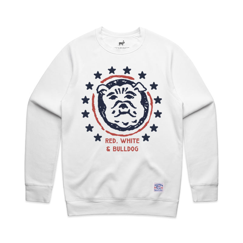 Red White & Bulldog Sweatshirt (White)