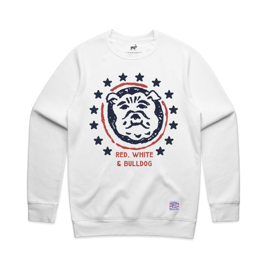 Red White & Bulldog Sweatshirt (White)