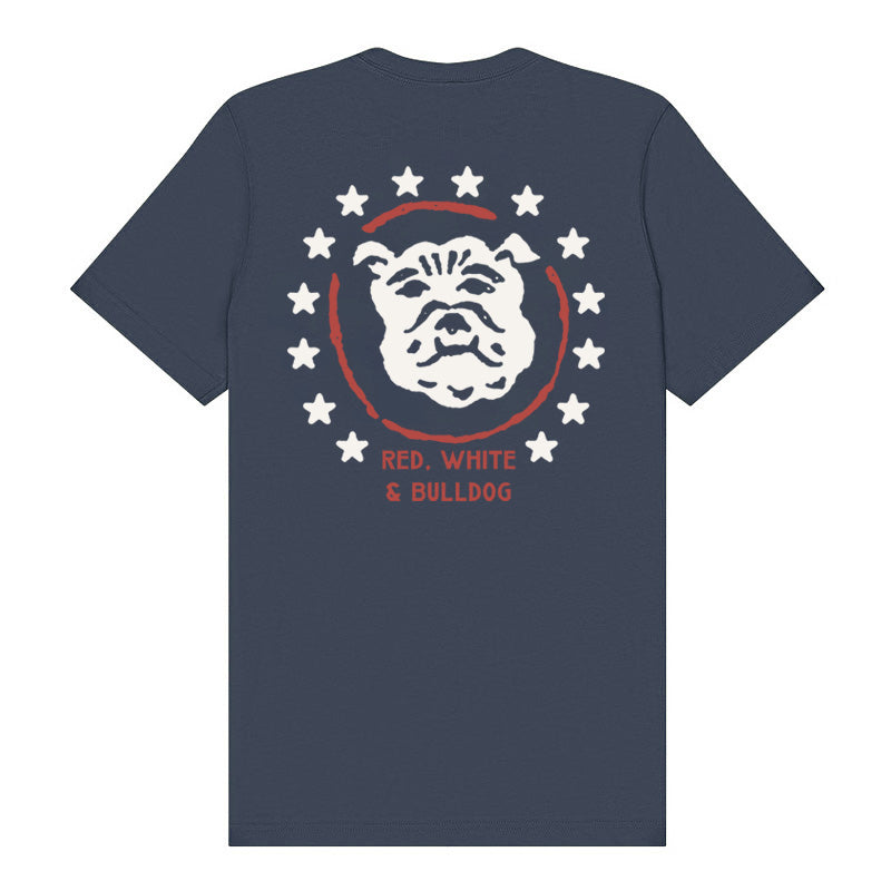 Red White & Bulldog Tee (Vintage Navy)