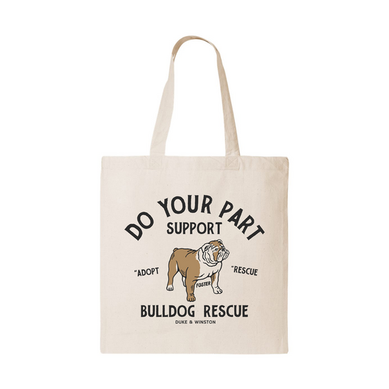Bulldog Rescue Tote Bag (Natural)