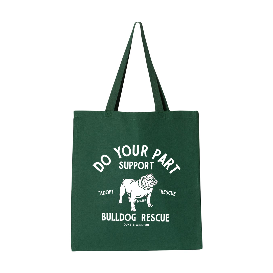 Bulldog Rescue Tote Bag (Forest Green)