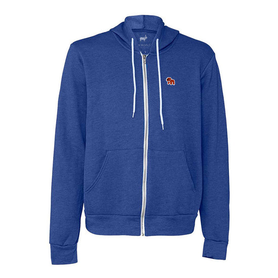 Go Bulldogs Embroidery Hoodie (Heather Royal Blue)