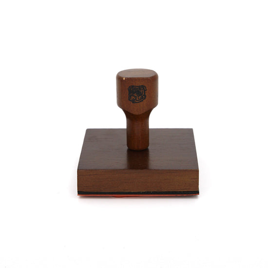 Wooden Bulldog Head Rubber Stamp