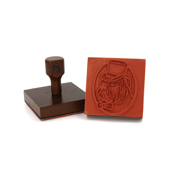Wooden Bulldog Crest Rubber Stamp
