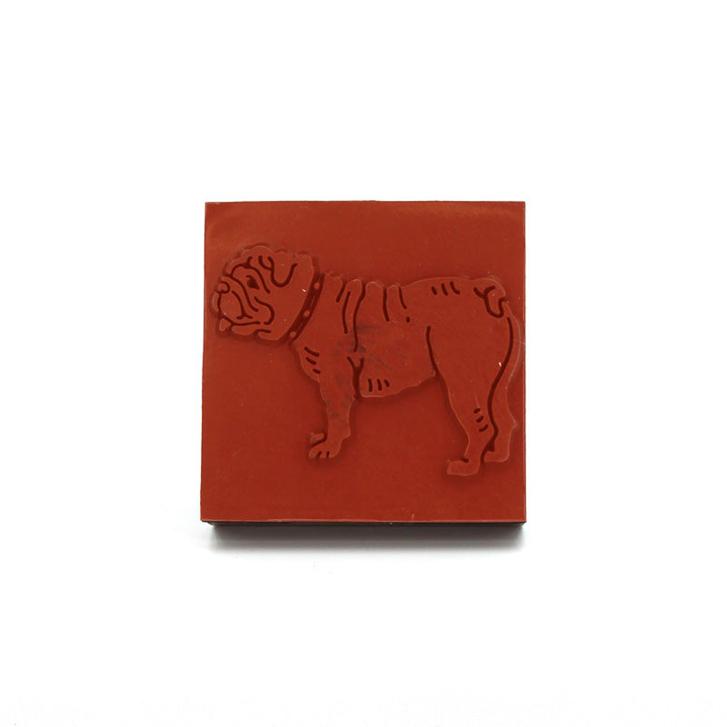 Wooden Standing Bulldog Rubber Stamp