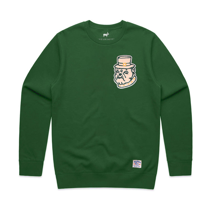 Fightin' Irish Patch Bulldog Sweatshirt (Kelly Green)