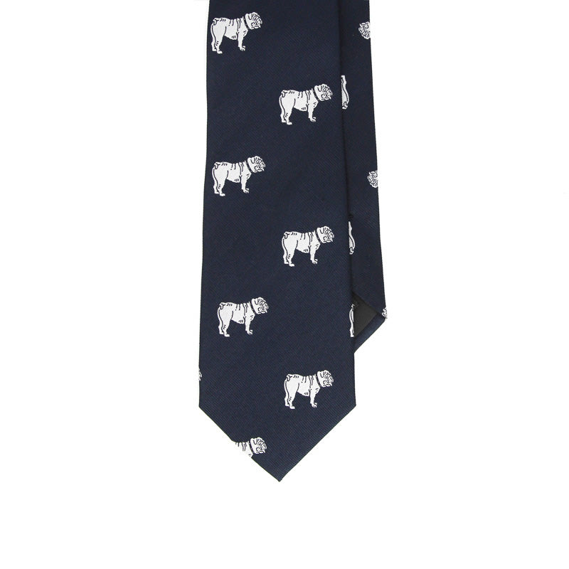 Woven Bulldog Tie (Dark Navy)