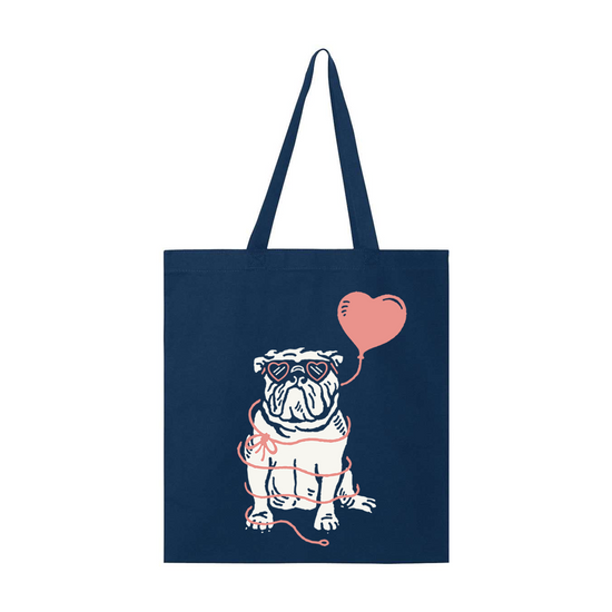 Load image into Gallery viewer, Bulldog Love Tote Bag (Navy)
