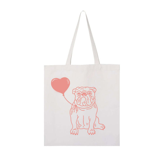 Bulldog Love Tote Bag (White)