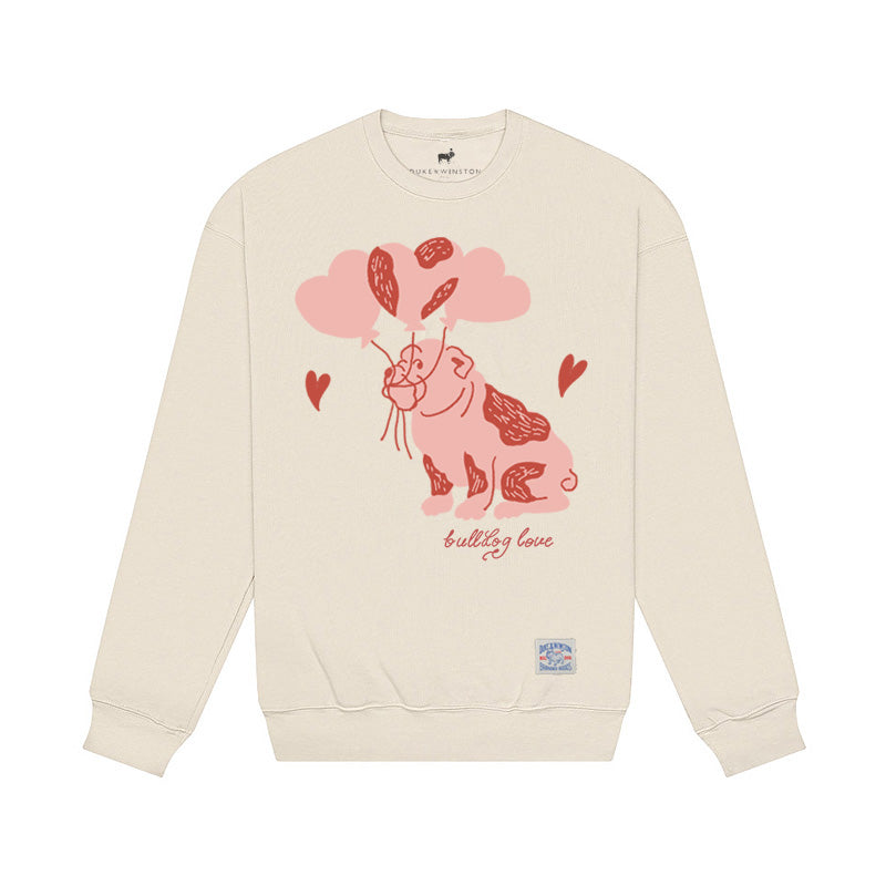 Valentines Bulldog Sweatshirt (Heather Dust)