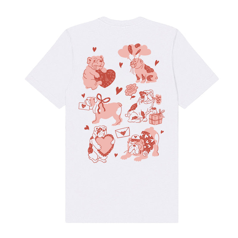 Valentines Bulldog Tee (White)