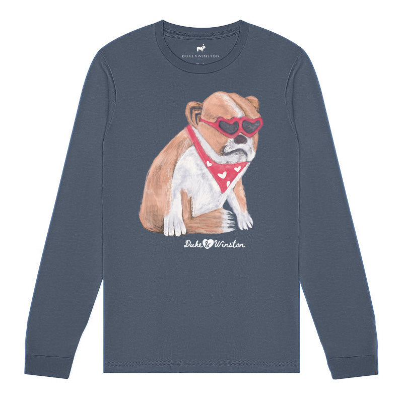 Bulldog Love Long Sleeve (Vintage Navy)