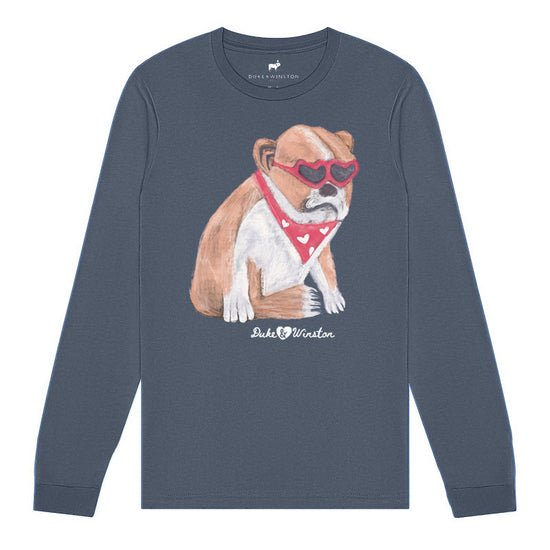 Bulldog Love Long Sleeve (Vintage Navy)