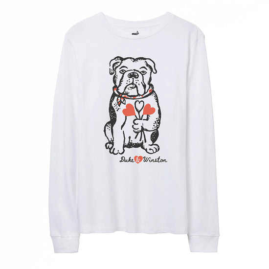 Bulldog Flowers Long Sleeve (White)