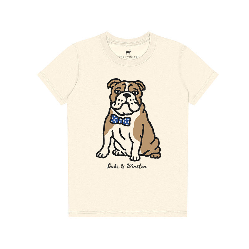 Youth Bulldog Bowtie Tee (Natural)