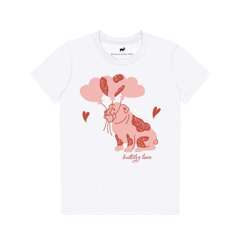 Youth Valentines Bulldog Tee (White)