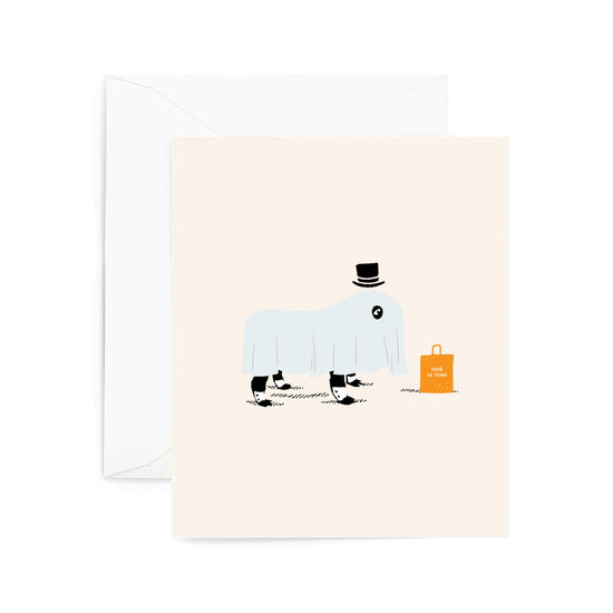 Ghost Bulldog Greeting Card